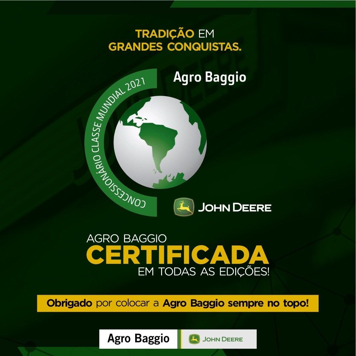 Agro Baggio é reconhecida com os prêmios Classe Mundial e Leaders Club